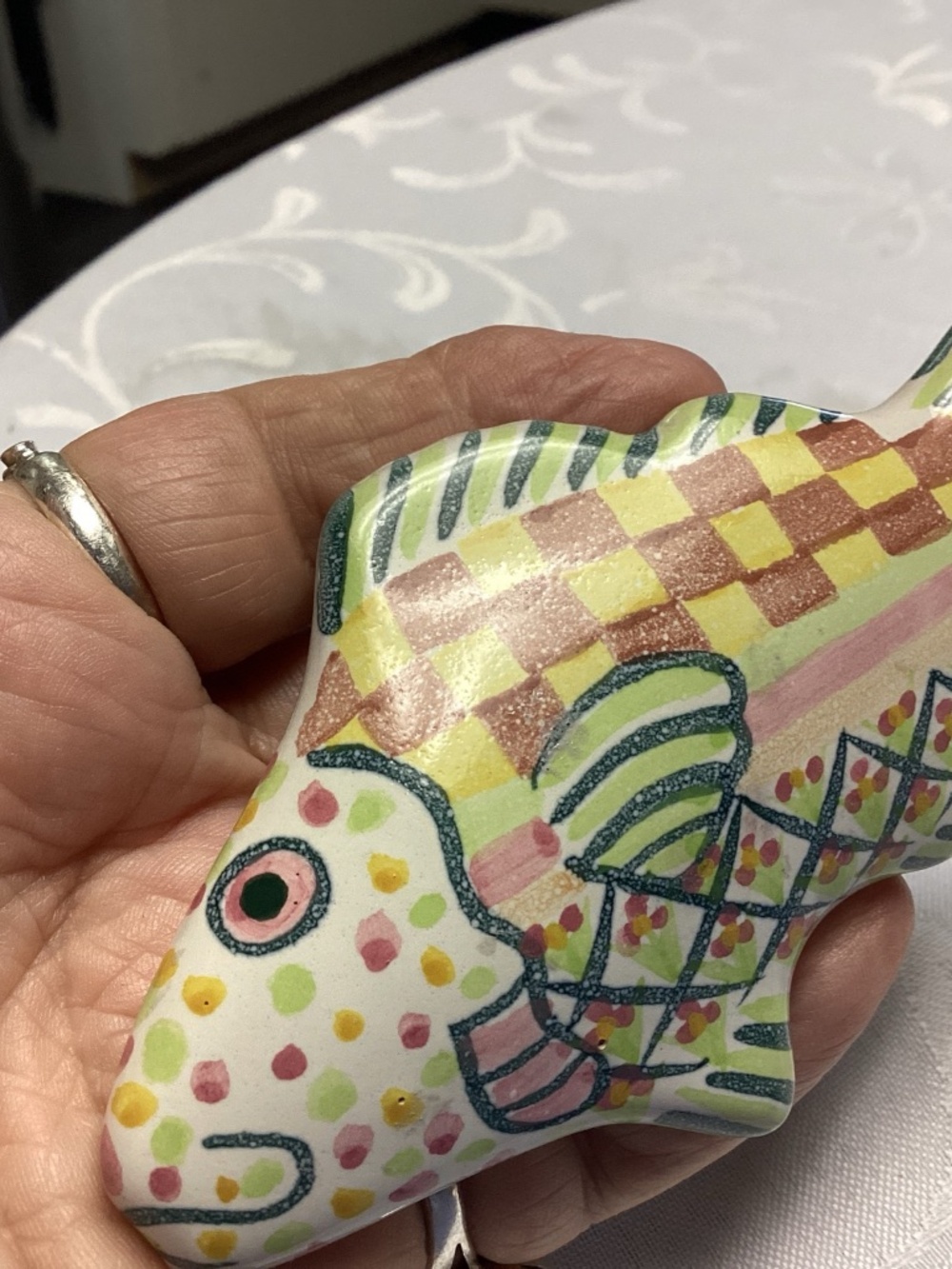 Mackenzie-Childs ceramic  FISH DRAWER KNOB READ DESCRIPTION💚💚💚💚